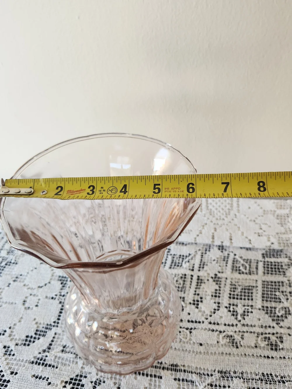 Pink Glass Decorative Vase -
